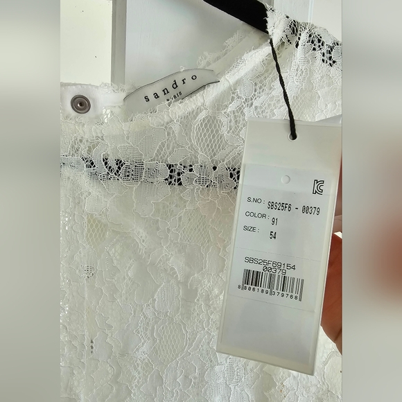 NWT sandro lace roundneck blouse - Picture 5 of 13